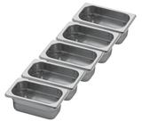 CONJ 5 CUBAS Gastronômicas Em INOX GN 1/9x65 mm 590 ml Sem TAMPA ZAHAV