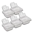 CONJ 5 CUBAS Gastronômicas Em POLICARBONATO 1/6X65 900 ml + 5 TAMPAS POLI FLIP DOBRADIÇA e ABERTURA Para COLHER SB