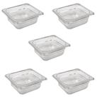 CONJ 5 CUBAS Gastronômicas Em POLICARBONATO GN 1/6X65 mm 900 ml Sem TAMPA CAMBRO
