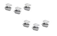 CONJ 6 CUBAS Gastronômicas Em INOX GN 1/9x65 mm 590 ml + 6 TAMPAS Em POLI Com ABERTURA Para Colher ZAHAV CAMBRO