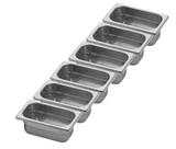 CONJ 6 CUBAS Gastronômicas Em INOX GN 1/9x65 mm 590 ml Sem TAMPAS ZAHAV