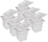 CONJ 6 CUBAS Gastronômicas Em POLICARBONATO GN 1/6X150 mm 2,2 Litros + 6 TAMPAS 1/6 Em POLI Com ABERTURA Para COLHER CAMBRO CONJ 6 CUBAS Gastronômicas Em POLICARBONATO GN 1/6X150 mm 2,2 Litros + 6 TAMPAS 1/6 Em POLI Com ABERTURA Para COLHER CAMBRO