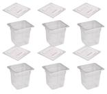 CONJ 6 CUBAS Gastronômicas Em POLICARBONATO GN 1/6X150 mm 2,2 Litros + 6 TAMPAS 1/6 Em POLI Sem Abertura CAMBRO