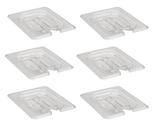 CONJ 6 TAMPAS 1/6 Em POLICARBONATO COM Abertura Para Colher CAMBRO