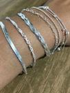 Conj. 7 Pulseira C/ Extensor Prata 925 Fio Bola Laminada