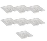 CONJ 7 TAMPAS 1/6 Em POLICARBONATO Com ABERTURA Para Colher Para Cubas Gastronômicas GN 1/6 Em POLI CAMBRO CONJ 7 TAMPAS 1/6 Em POLICARBONATO Com ABERTURA Para Colher Para Cubas Gastronômicas GN 1/6 Em POLI CAMBRO