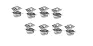 CONJ 8 CUBAS Gastronômica Em INOX GN 1/6x65 mm 900 ml + 8 TAMPAS 1/6 Em INOX Sem ABERTURA SB CONJ 8 CUBAS Gastronômica Em INOX GN 1/6x65 mm 900 ml + 8 TAMPAS 1/6 Em INOX Sem ABERTURA SB