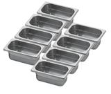 CONJ 8 CUBAS Gastronômicas Em INOX GN 1/9x65 mm 590 ml Sem TAMPA ZAHAV
