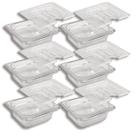 CONJ 8 CUBAS Gastronômicas Em POLICARBONATO GN 1/6X65 mm 900 ml + 8 Tampas 1/6 Em POLI Com Abertura Para COLHERES CAMBRO