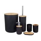 Conj Banheiro 71228990 Bambu 6pcs Preto Plasvale