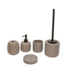 Conj Banheiro Gris 5pcs Cinza Ceramica Mai Home