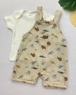 Conj. blusa c/ jardineira safari p-gg 31153 iaze