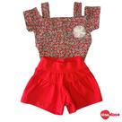 Conj. Blusa Estampada e Shorts Cotton
