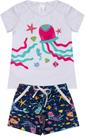 Conj. Blusa Polvinho e Shortinho Peixinhos de Cotton - Kappes