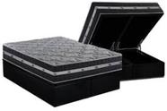 conj. box bau casal + colchao casal black grafite molas ensacadas