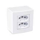 Conj Caixa Sobrepor 2 Tomadas 20A 75x75 BR Sleek MarGirius
