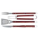 Conj. churrasco 4pçs cabo madeira e inox mor