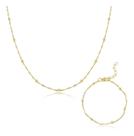 Conj Colar Pulseira Bolinha Delicado Banhado