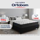 Conj.Colchão Ortobom Iso 100 D33 Casal + Base Box 138x188x58 Tecido e Cor:Suede Preto