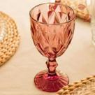 Conj com 12 Taça Diamond de Vidro 300ML Lilás Suco Vinho Água