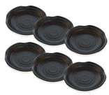 CONJ COM 6 Molheira Porta Shoyu REDONDA BLACK 10 cm MELAMINA Preta CONJ COM 6 Molheira Porta Shoyu REDONDA BLACK 10 cm MELAMINA Preta