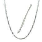 Conj. Corrente e Pulseira 70 cm Grumet Flat Prata Legitima 925