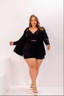 Conj crooped manga longa c/short plus size Conj crooped manga longa c/short plus size