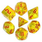 Conj. de 7 dados Iridescente - Amarelo - RPG