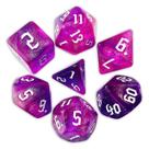 Conj. de 7 dados Iridescente - Púrpura e Rosa - RPG Conj. de 7 dados Iridescente - Púrpura e Rosa - RPG