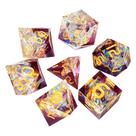 Conj. de 7 dados - Luxo - Púrpura e Transparente - RPG