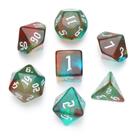Conj. de 7 dados - Mesclados Dicromáticos - RPG