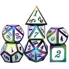 Conj. de dados Metálicos Branco Anodizado - RPG