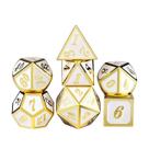 Conj. de dados Metálicos Branco com Dourado - RPG