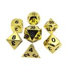 Conj. de dados Metálicos Dourado - RPG