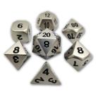 Conj. de dados Metálicos Prata Fosca - RPG