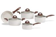 Conj de panela 5 peças com fundo de indução granada vanilla - brinox 4774/101