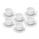 Conj. de Xícaras Chá c/ Pires Fancy Branco 200ml Wolff Conj. de Xícaras Chá c/ Pires Fancy Branco 200ml Wolff