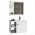 Conj Gab c/ Espelheira e Cuba para Banheiro 60cm Adonis Ofertamo Branco