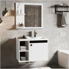 Conj Gabinete c/ Espelheira e Cuba para Banheiro Adonis Branco com Preto Conj Gabinete c/ Espelheira e Cuba para Banheiro Adonis Branco com Preto