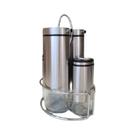 Conj Galheteiro 4pcs C/ Suporte Inox Mimo Style