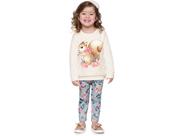 Conj. Infantil Moletom Peluciado Blusão E Legging Floral Esquilo Menina Mundi 1 Ano