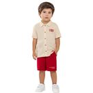 Conj.Menino Angerô Camisa Botoes e Bermuda Moletinho Linho Vermelho Conj.Menino Angerô Camisa Botoes e Bermuda Moletinho Linho Vermelho