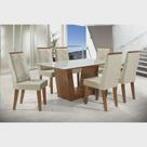 Conj Mesa Art Panta Canela/Off White 160X90 Viena Com Cadeira Luna