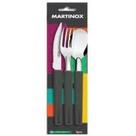 Conj. misto garfo/faca/colher 3pc preto - simonaggio
