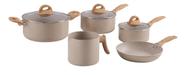 Conj panelas smart plus brinox 5 peças areia indução