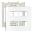 Conj Placa 4x4 4 Postos Horiz Sep Br com Suporte Sleek Conj Placa 4x4 4 Postos Horiz Sep Br com Suporte Sleek