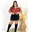 Conj plus size xadrez