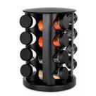 Conj porta condimentos d1344 preto 16pcs c/ suporte giratorio dolce home