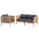 Conj. Sofá 02 Lugares Cordas + Poltrona Cordas Cannes Mel - 72396