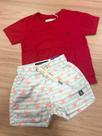 Conj t shirts e shorts vermelho dudes